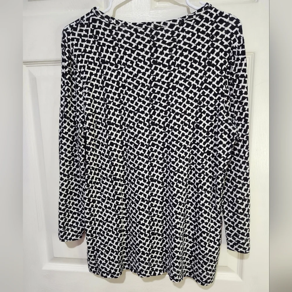 Chico's Women's Pima Abstract 3/4 Sleeve Everday Tee Size 2/Large 12